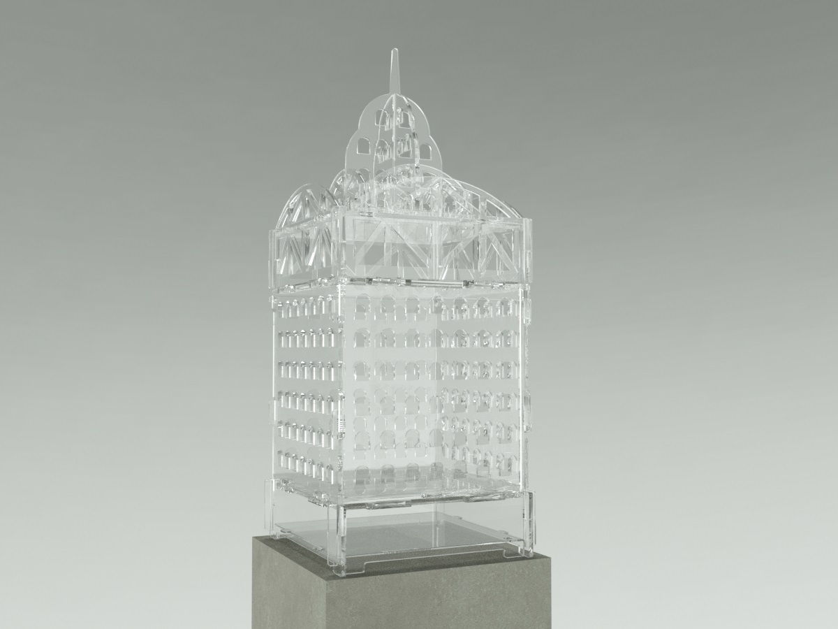 Produkt-Visualisierung Turm-Glaslook transparent